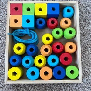 Melissa & Doug Vibrant Wooden Bead Set: Learn to Lace